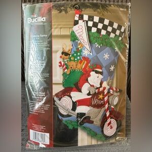 Bucilla Cruising Santa and Friends Felt Stocking Kit VTG 18” 2007